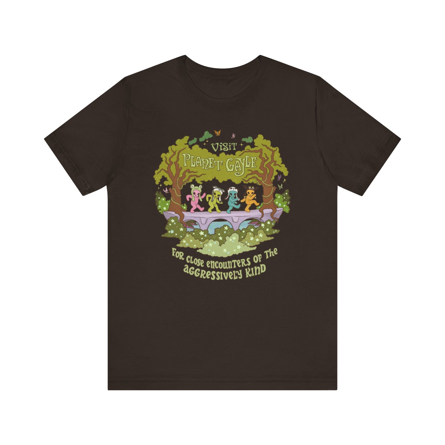 Visit Planet Gayle - Unisex Jersey Short Sleeve Tee - Brown