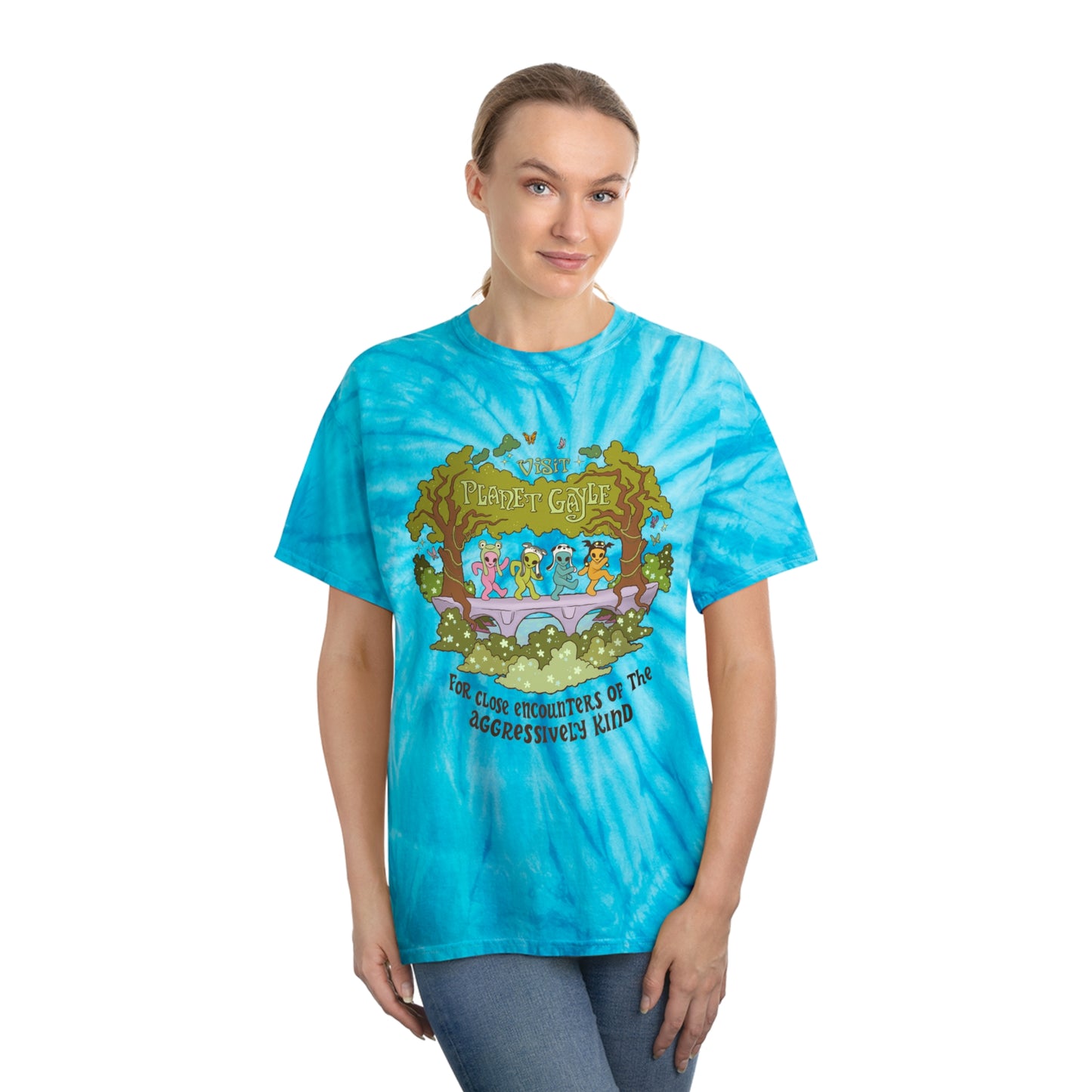 Visit Planet Gayle - Tie-Dye Tee Turquoise Cyclone