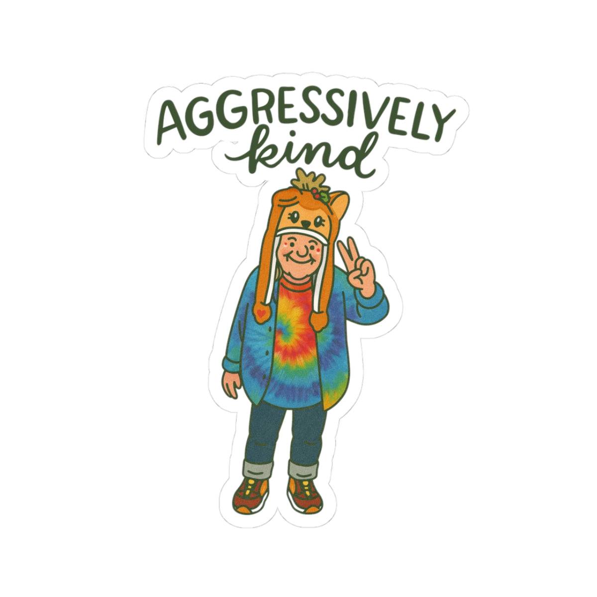 Aggressively Kind Gayle 3x3" Kiss-Cut Stickers