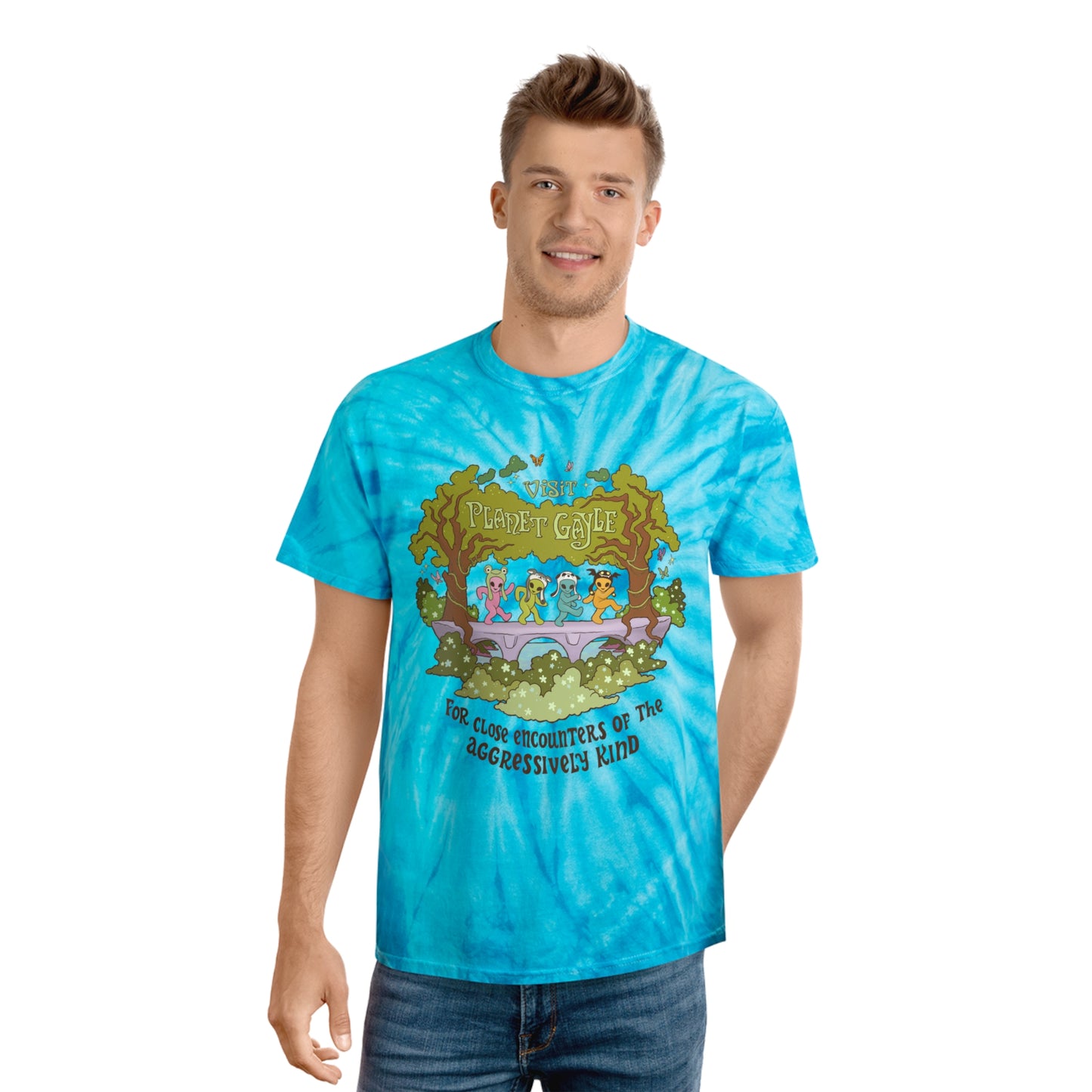 Visit Planet Gayle - Tie-Dye Tee Turquoise Cyclone