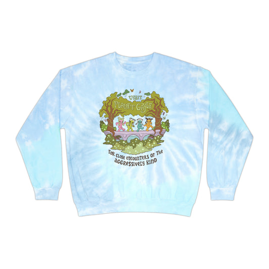 Visit Planet Gayle - Unisex Tie-Dye Sweatshirt - Blue