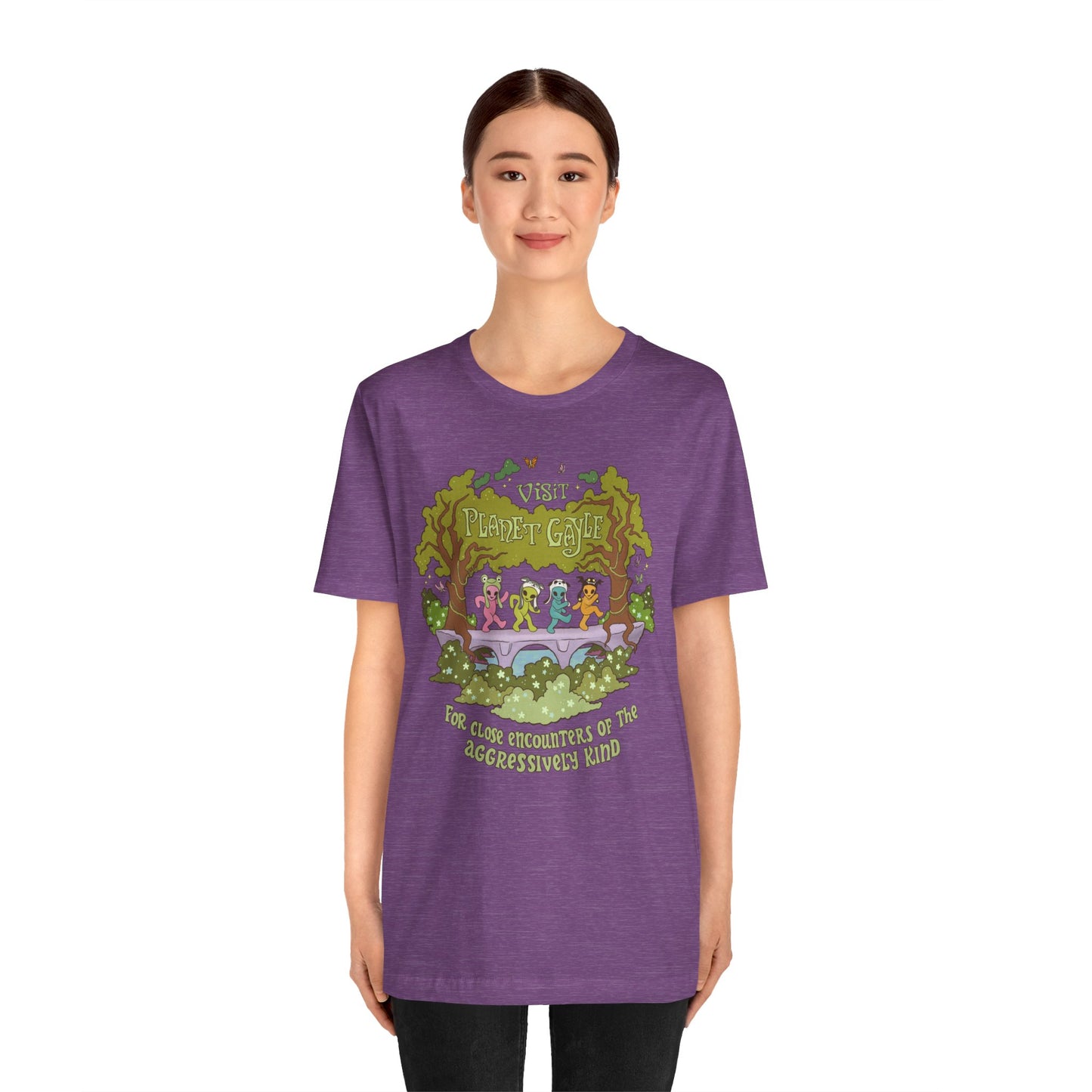 Visit Planet Gayle - Unisex Jersey Short Sleeve Tee - Purple