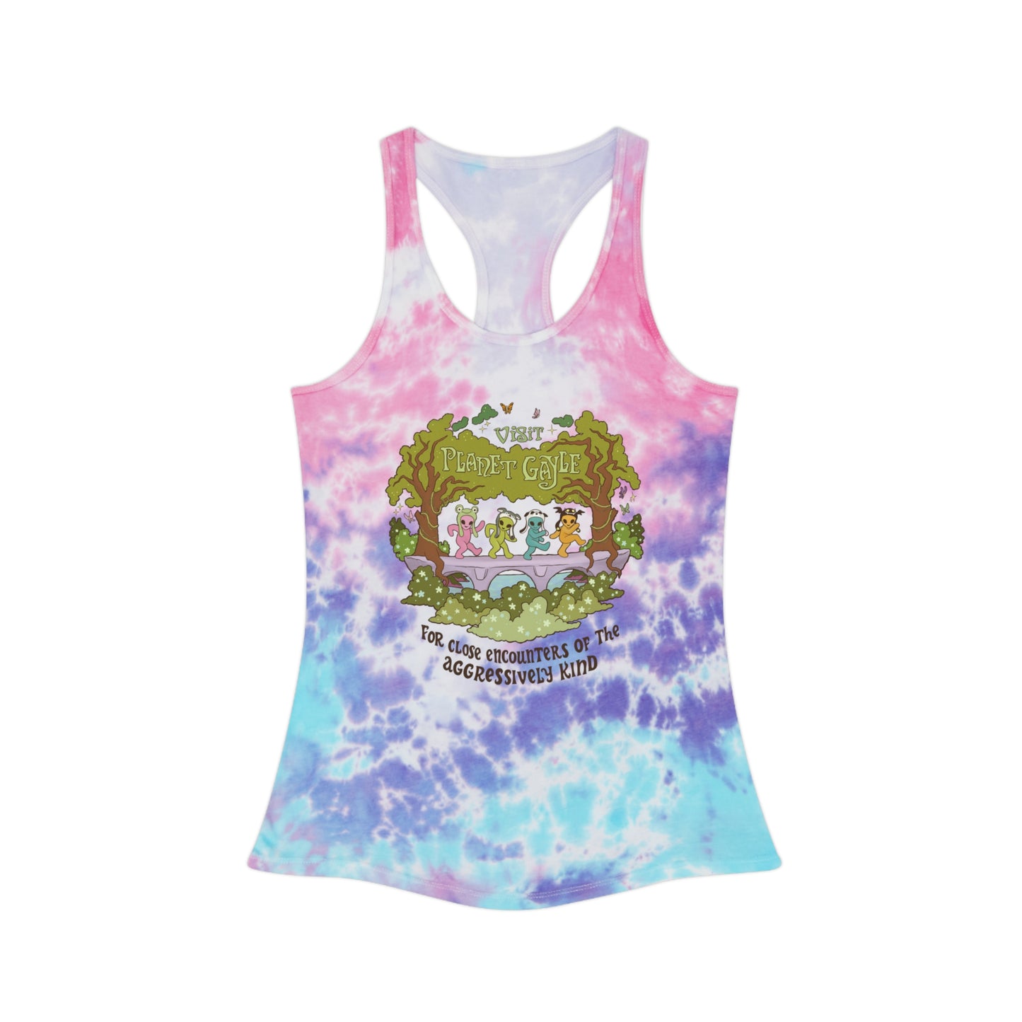 Visit Planet Gayle - Tie Dye Racerback Tank Top - Purple